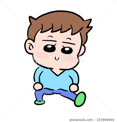 雙腿伸直的男孩 103996068