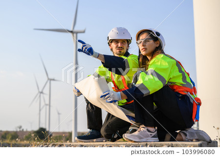 Engineer working with confident. Worker outdoor working. Mega project construction. 103996080