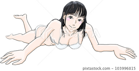 穿著泳裝躺在地上的女孩 37 103996815