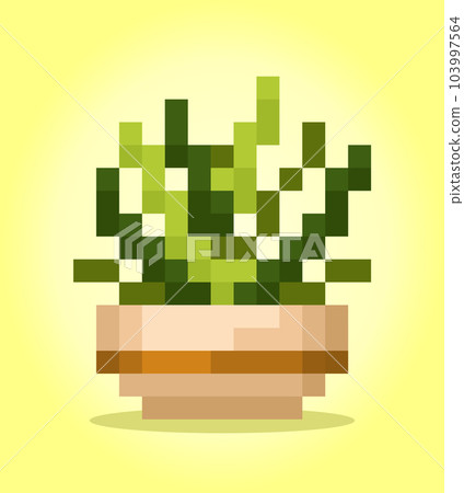 8 bit pixel succulent tree. natural object for game assets in vector illustration. 8 bit pixel succulent tree. natural object for game assets in vector illustration. 103997564
