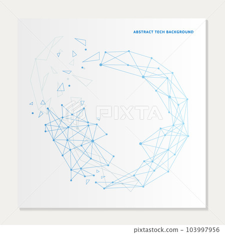 Circular geometric pattern made of lines and points 103997956