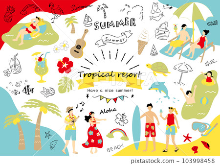 享受熱帶國家的人們 103998458