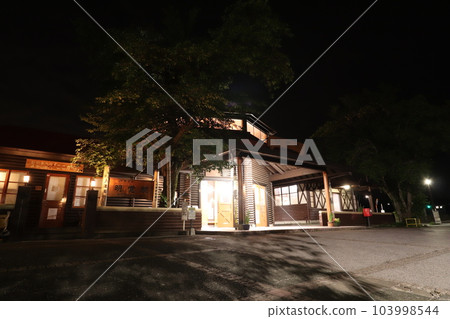 夜間的JR東日本八公線妙覺站 夜間的JR東日本八公線妙覺站 103998544