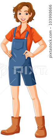 Gardener Woman Standing Proudly Character Gardener Woman Standing Proudly Character 103998666