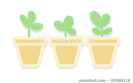 simple flowerpot and green plant simple flowerpot and green plant 103999119