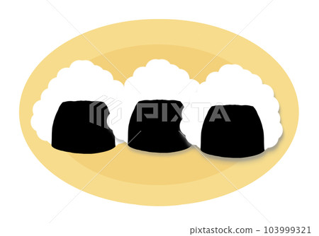 Delicious rice balls on a plate 103999321