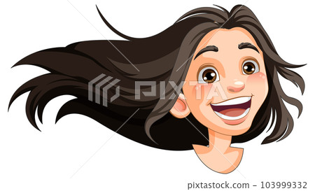 Cheerful Woman with Hair Spread Cheerful Woman with Hair Spread 103999332