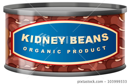 KIdney Beans in Food Can with Label Isolated KIdney Beans in Food Can with Label Isolated 103999333