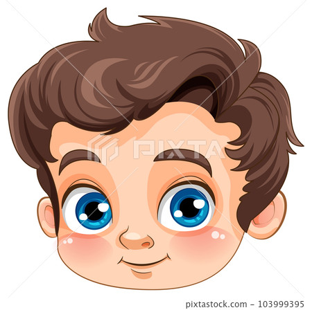 Cute Caucasian boy face isolated Cute Caucasian boy face isolated 103999395