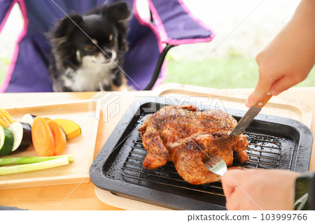 Cutting big meat without worrying about the dog's eyes 103999766