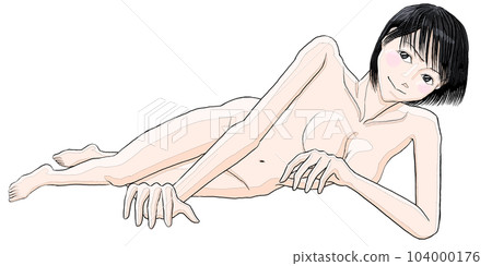 Girl lying naked on the floor 41 104000176