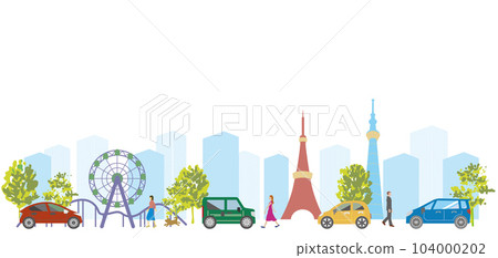 Illustration of the townscape of downtown Tokyo 104000202