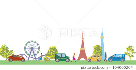 東京市中心的城市景觀插圖 104000204