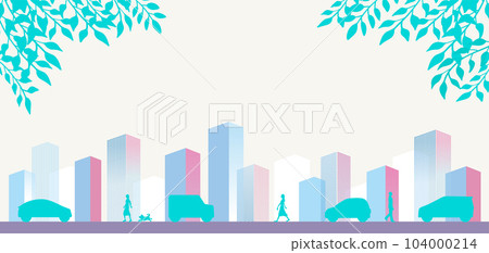 城市中心城市景觀的插圖 城市中心城市景觀的插圖 104000214