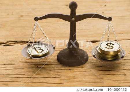 Bitcoin and dollar on the balance (natural taste) 104000432