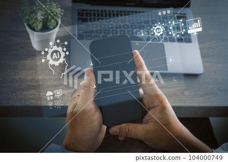 Business connection technology AI (artificial intelligence) learning Internet of Things (IoT) Business connection technology AI (artificial intelligence) learning Internet of Things (IoT) 104000749