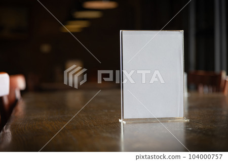 Stand Mock up Menu frame closeup tent card white 104000757