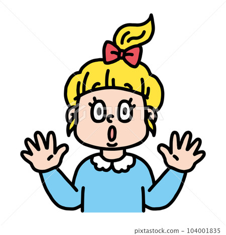 女孩用驚訝的表情 女孩用驚訝的表情 104001835