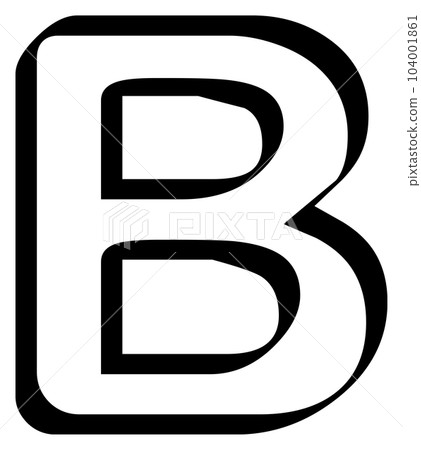 Modern uppercase letter B alphabet character isolated on transparent background. Classic lettering minimal fashion design. 104001861