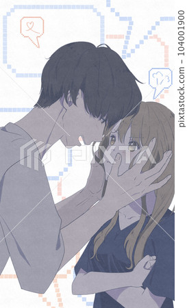 Lovey-dovey couple [illustration] 104001900