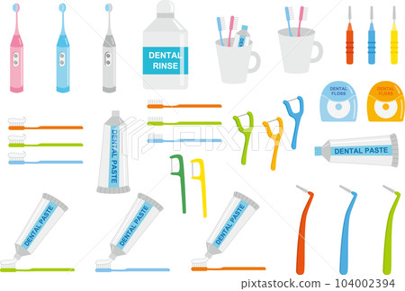 與牙科保健相關的插圖（預防蛀牙、口腔保健） 104002394