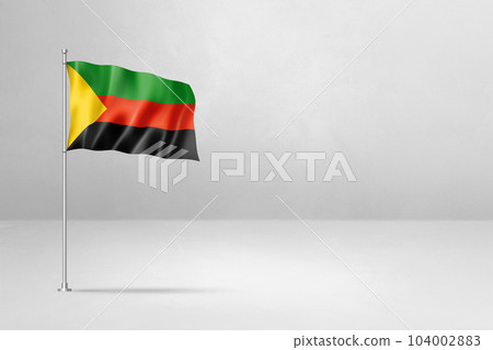 Azawad MNLA flag isolated on white concrete wall Azawad MNLA flag isolated on white concrete wall 104002883