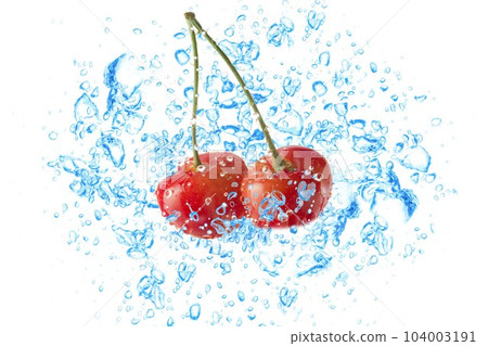 Cherry water droplets 104003191