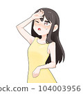 曬太陽的女人插畫 104003956