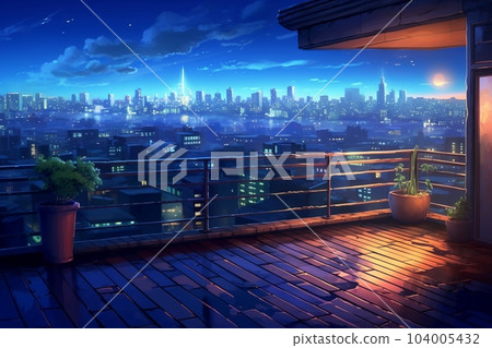 從大露台看城市夜景：人工智能工作 104005432