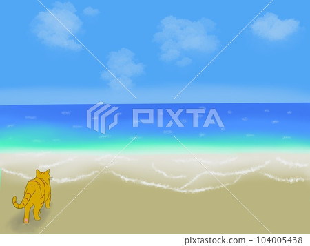 海邊風景和貓 104005438