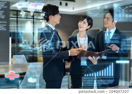 Young businessmen having a meeting in the office Photography cooperation: WEEK Shiba Daimon (Sun Frontier Fudousan) 104007207