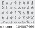 Vector line icons of Human exercise 104007469