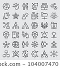 Vector line icons of Human network  104007470
