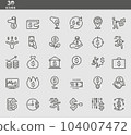 Vector line icons of Money  104007472