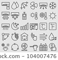 Line icons set for Air conditioner 104007476
