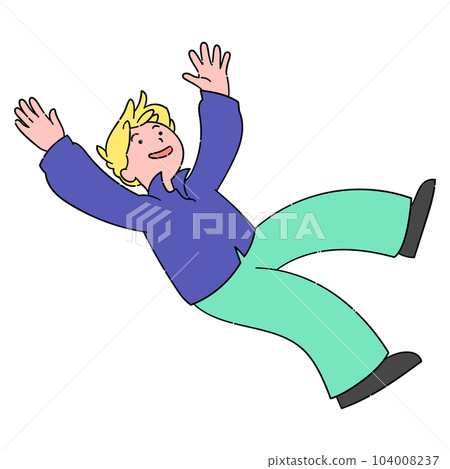 A man who expresses joy with his whole body A man who expresses joy with his whole body 104008237