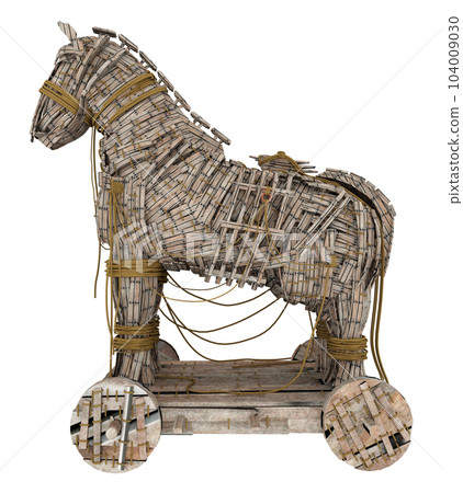Trojan Horse isolated on white background 104009030