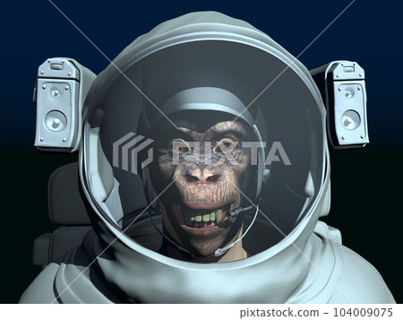 Chimpanzee in space suit 104009075