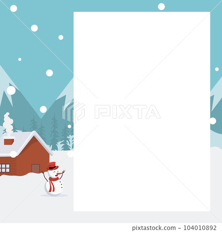 Christmas landscape card with white background to write 104010892