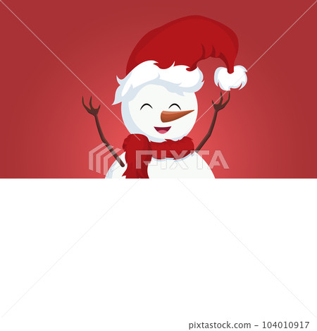 Snowman christmas card over white poster Snowman christmas card over white poster 104010917