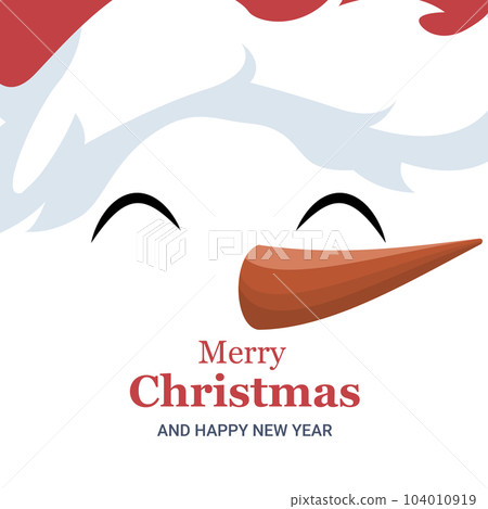 Christmas card of snowman face Christmas card of snowman face 104010919