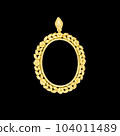 gold locket frame pendant with diamond isolated on black background 104011489
