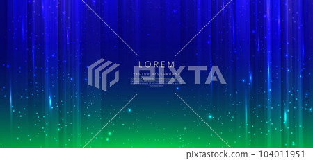 Abstract technology futuristic glowing blue and green background with light lines with speed motion blur effect. 104011951