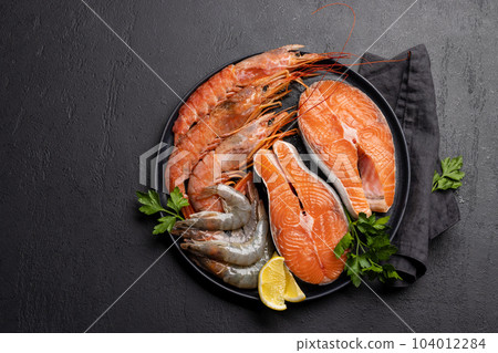 Seafood on a Table 104012284
