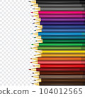 Color pencils set. 24 colored pencils. Vector illustration 104012565