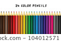 Color pencils set. 24 colored pencils. Vector illustration 104012571