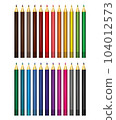Color pencils set. 24 colored pencils. Vector illustration 104012573