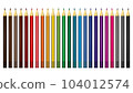 Color pencils set. 24 colored pencils. Vector illustration 104012574