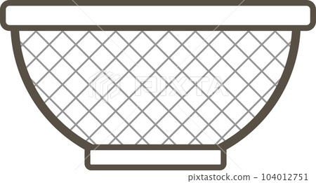 A simple monochrome illustration of a strainer A simple monochrome illustration of a strainer 104012751