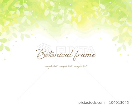 Gentle green botanical frame background illustration 104013045